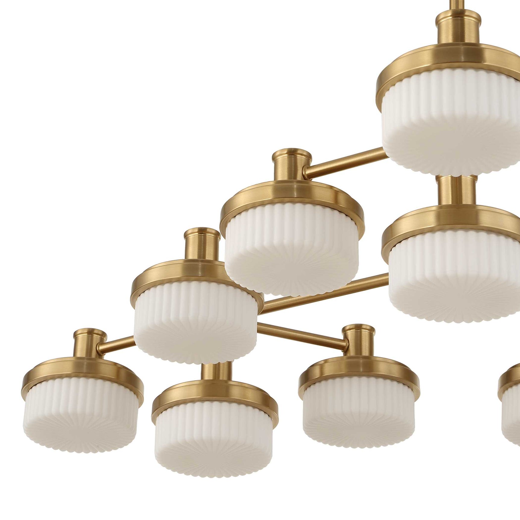 Wedge Brass 12 Light LED Chandelier
