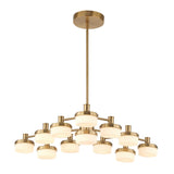 Wedge Brass 12 Light LED Chandelier