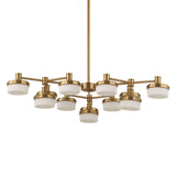 Wedge Brass 12 Light LED Chandelier