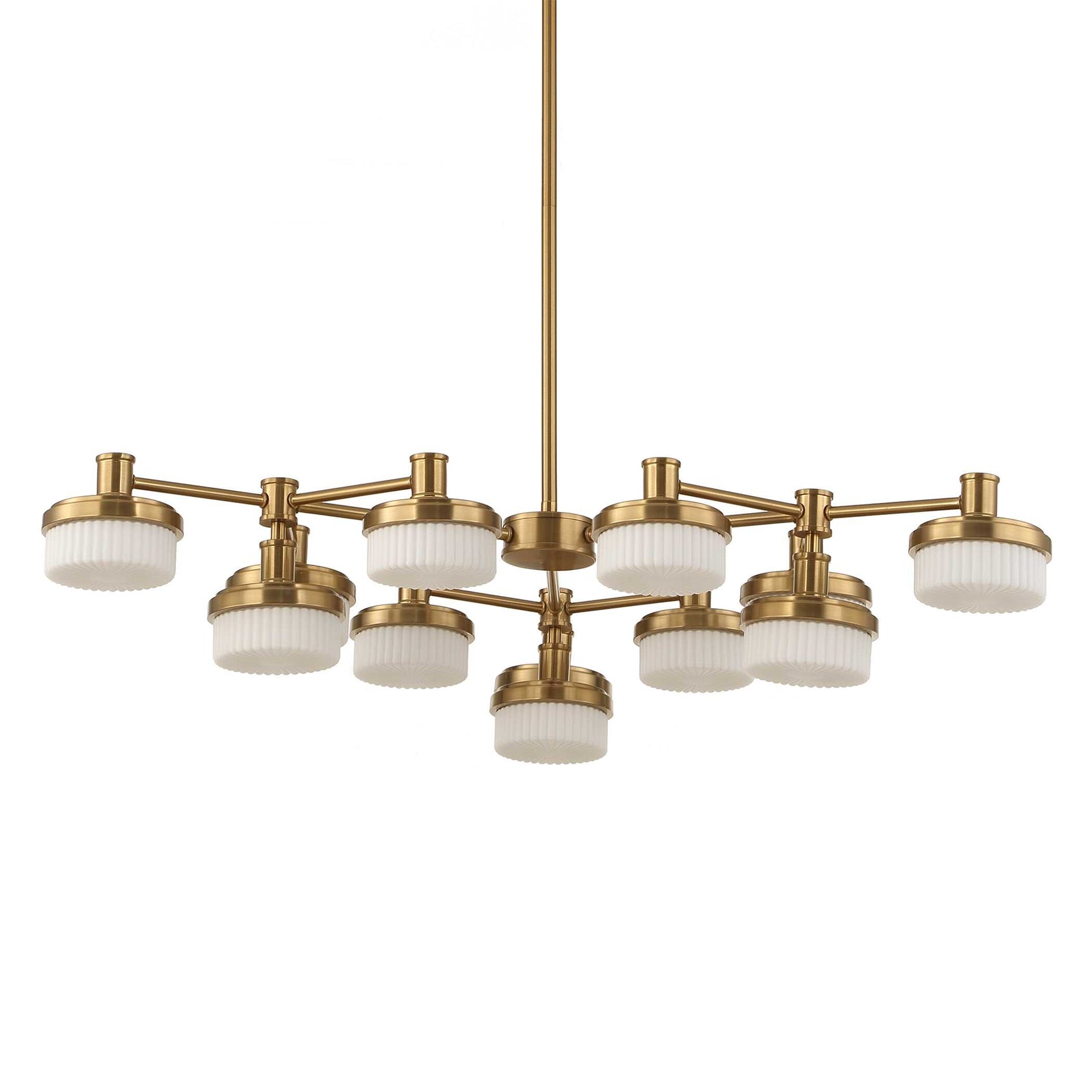 Wedge Brass 12 Light LED Chandelier