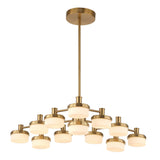 Wedge Brass 12 Light LED Chandelier