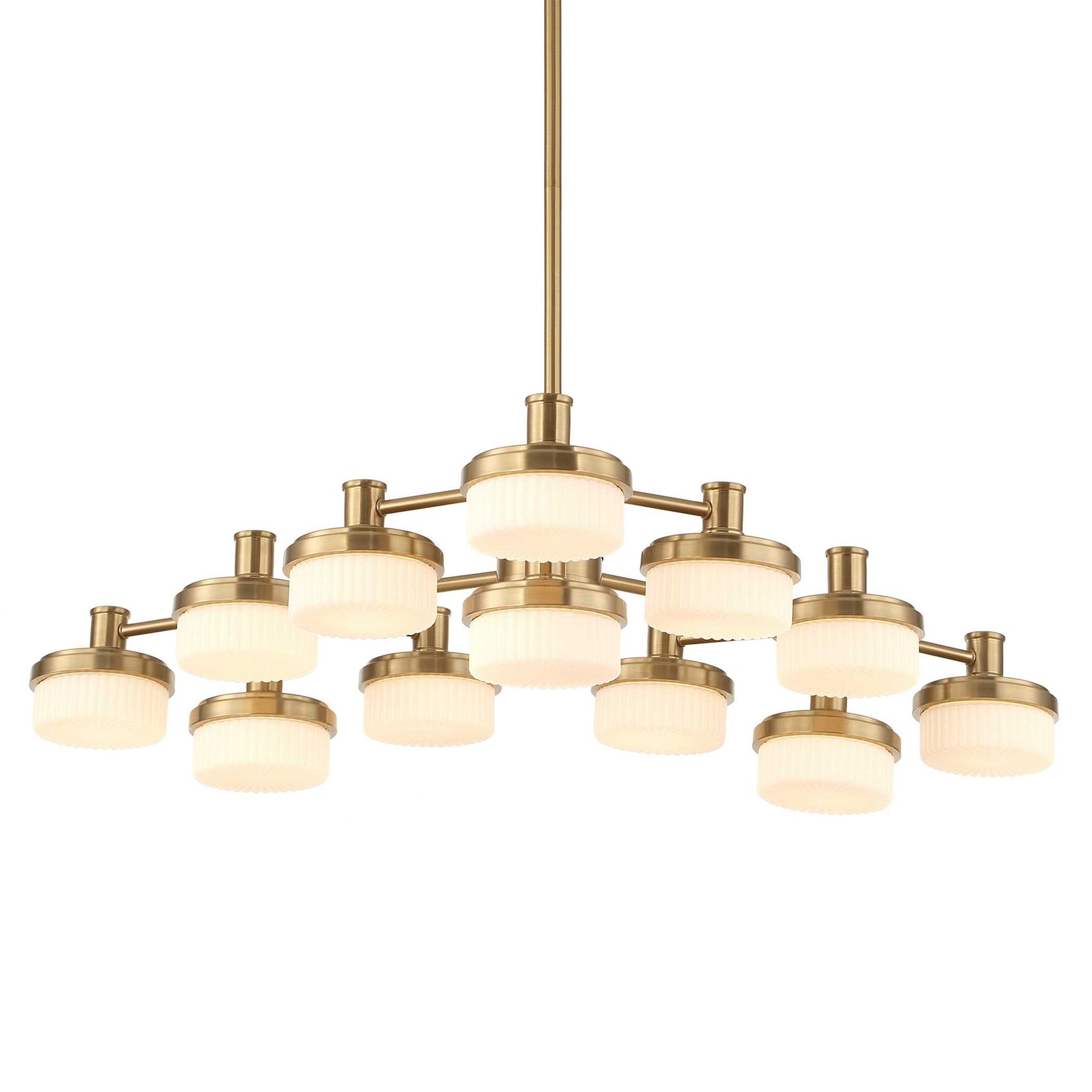 Wedge Brass 12 Light LED Chandelier