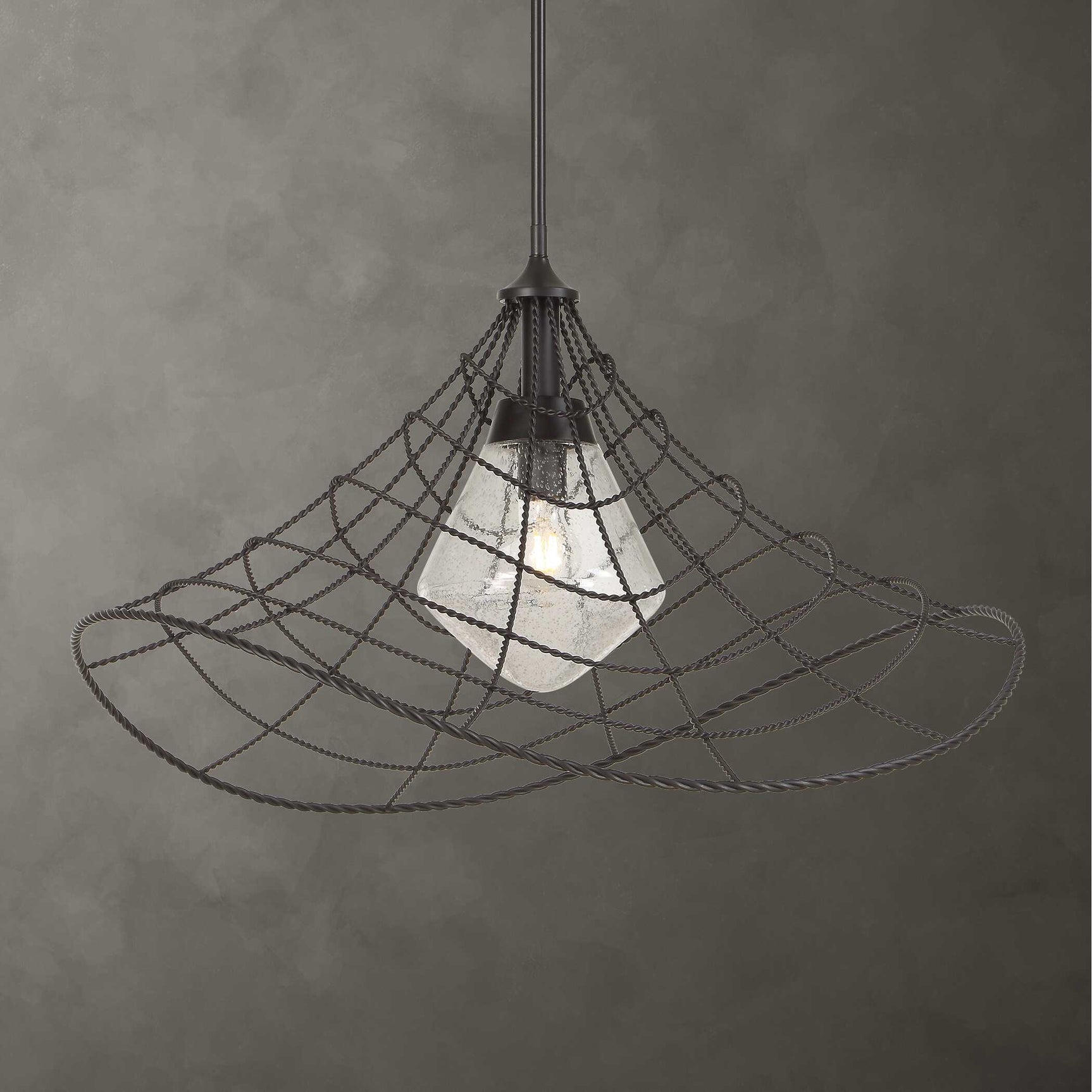 Whirlwind Bronze 1 Light Indoor-Outdoor Pendant