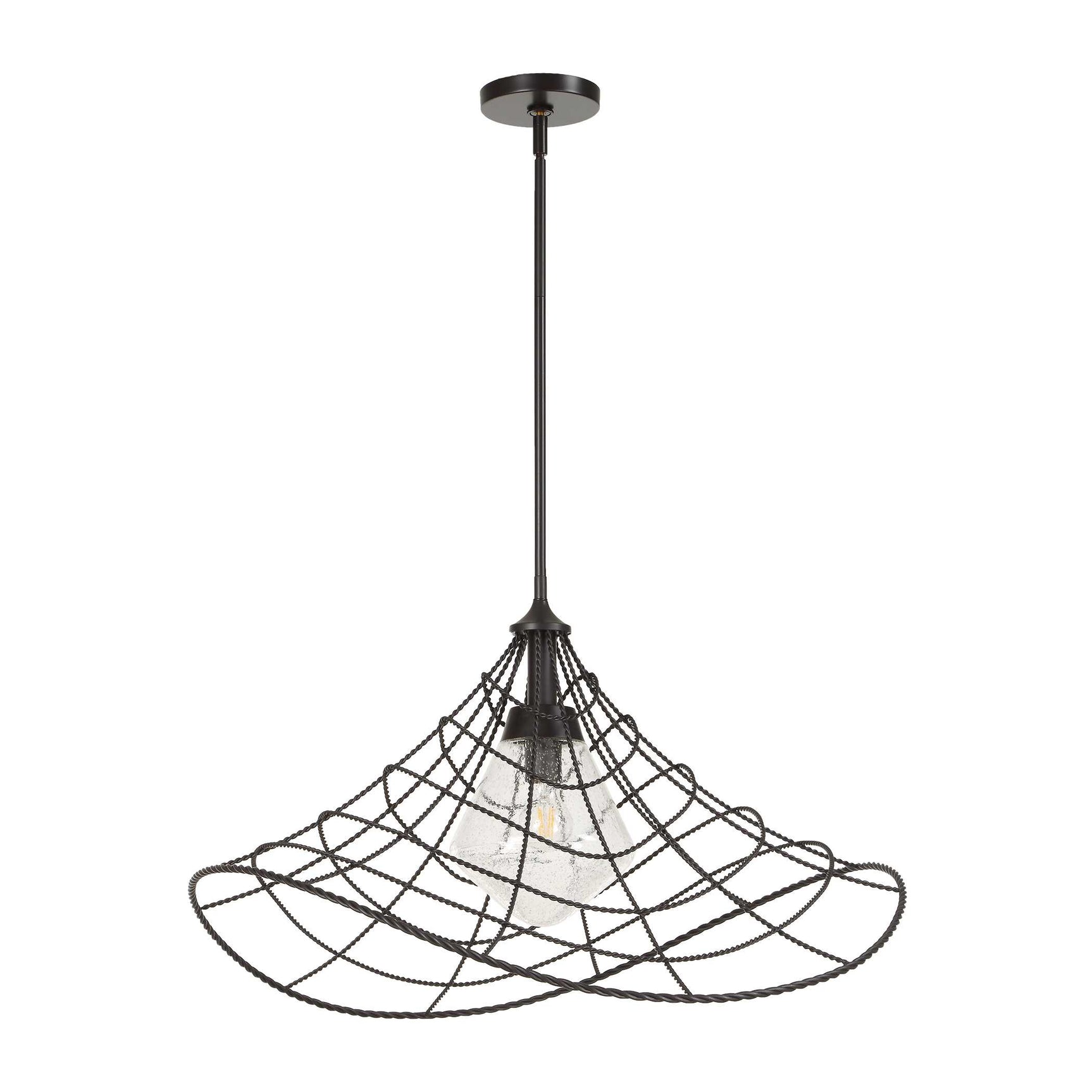 Whirlwind Bronze 1 Light Indoor-Outdoor Pendant