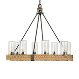 Palm Royal Black 8 Light Indoor-Outdoor Chandelier
