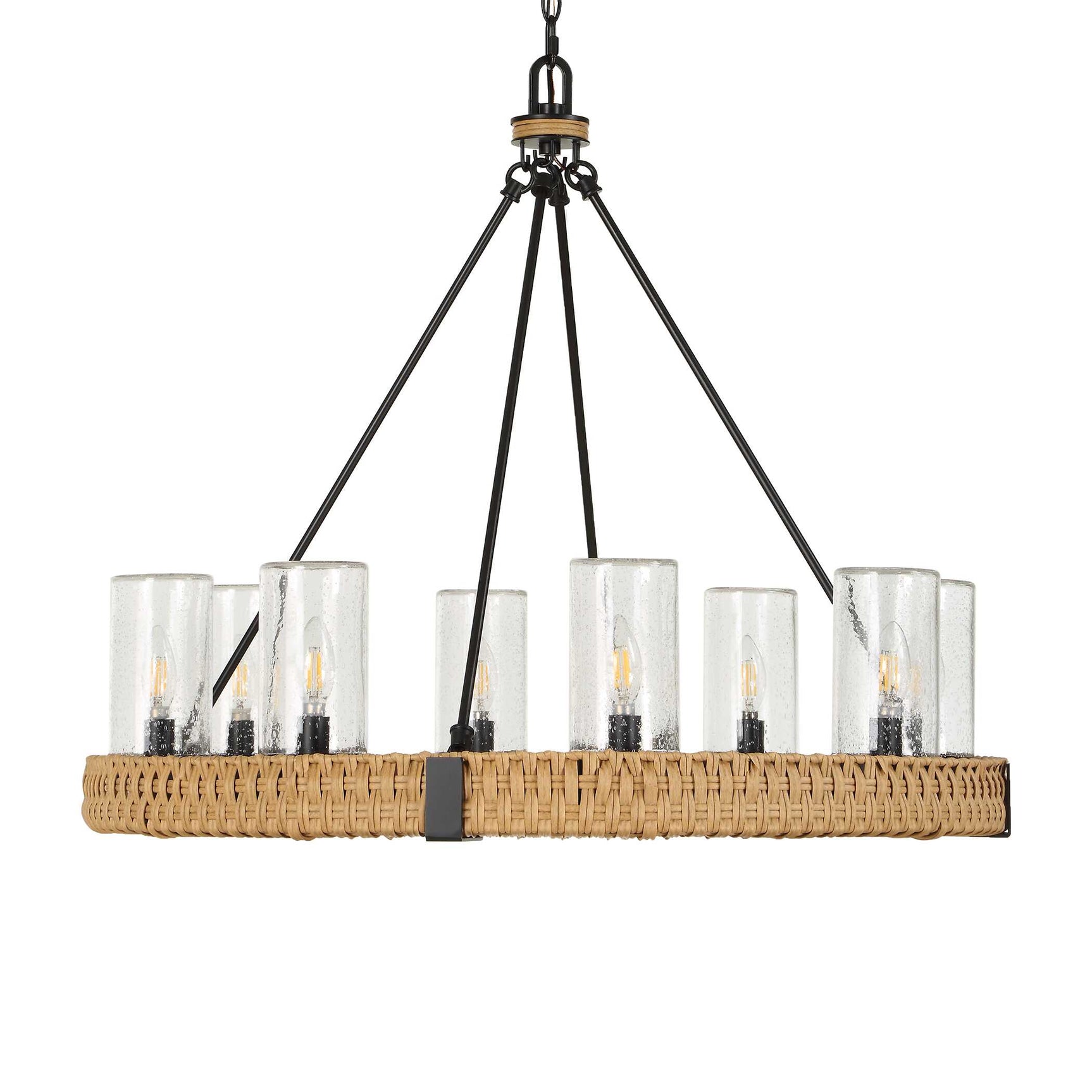 Palm Royal Black 8 Light Indoor-Outdoor Chandelier