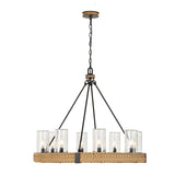 Palm Royal Black 8 Light Indoor-Outdoor Chandelier