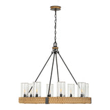 Palm Royal Black 8 Light Indoor-Outdoor Chandelier