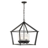 Evanston Black 4 Light Indoor-Outdoor Pendant