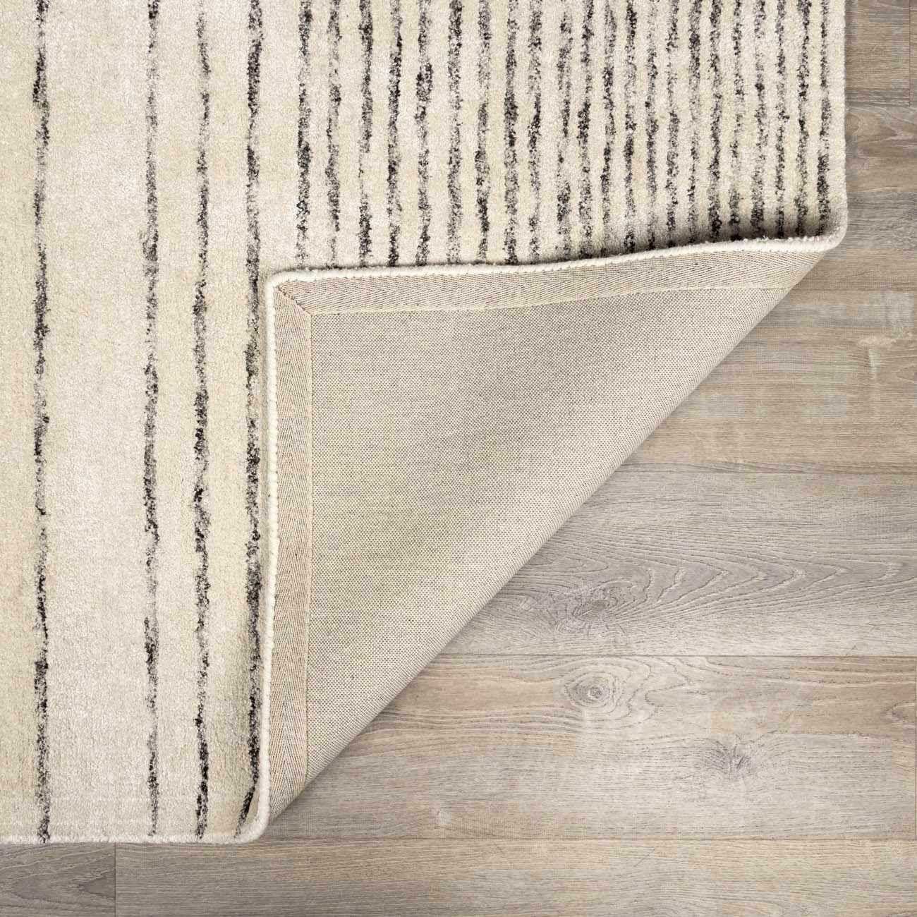 Ellisburg Striped Cream Faux Silk Rug - Clearance