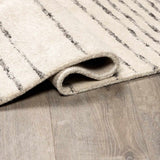 Ellisburg Striped Cream Faux Silk Rug - Clearance