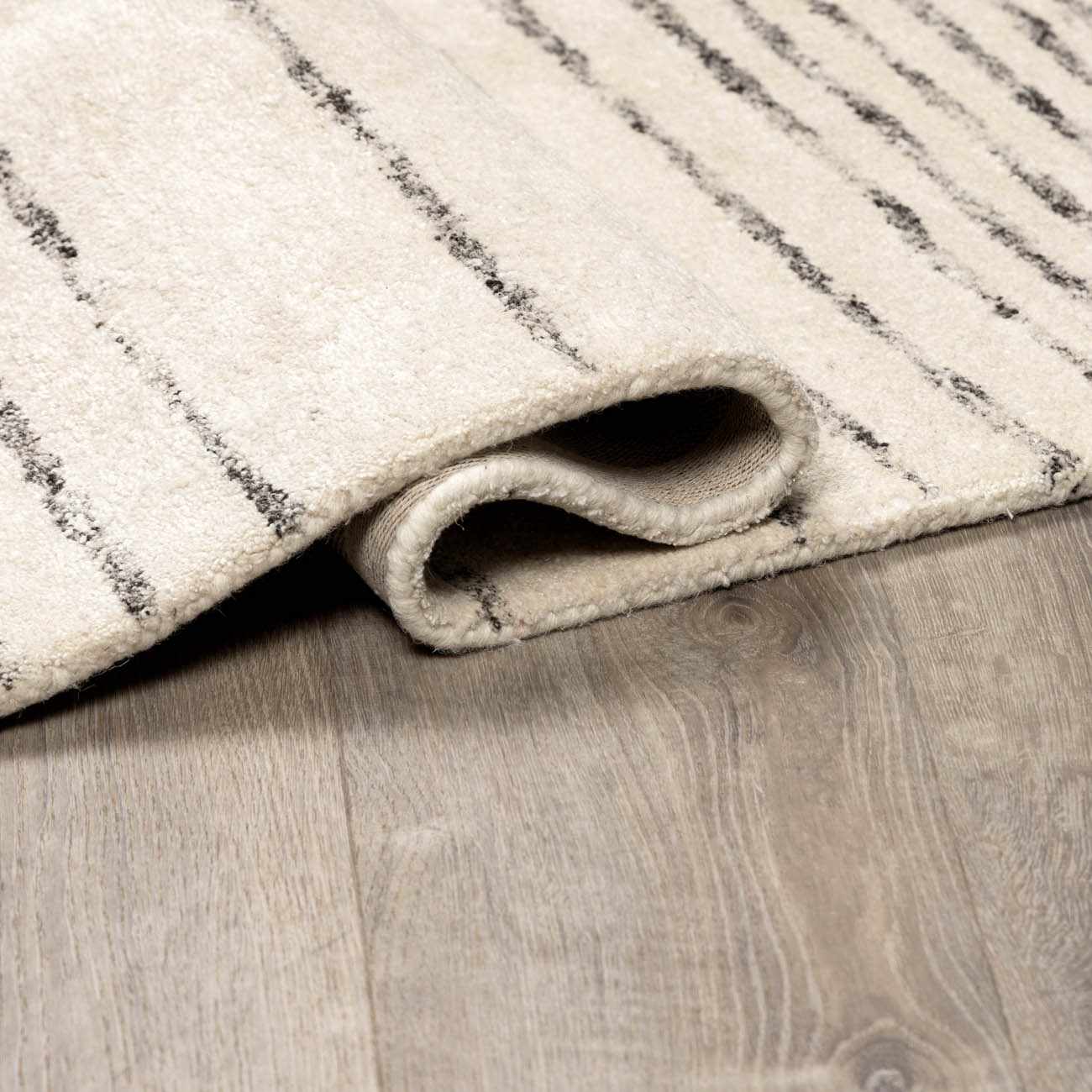 Ellisburg Striped Cream Faux Silk Rug - Clearance