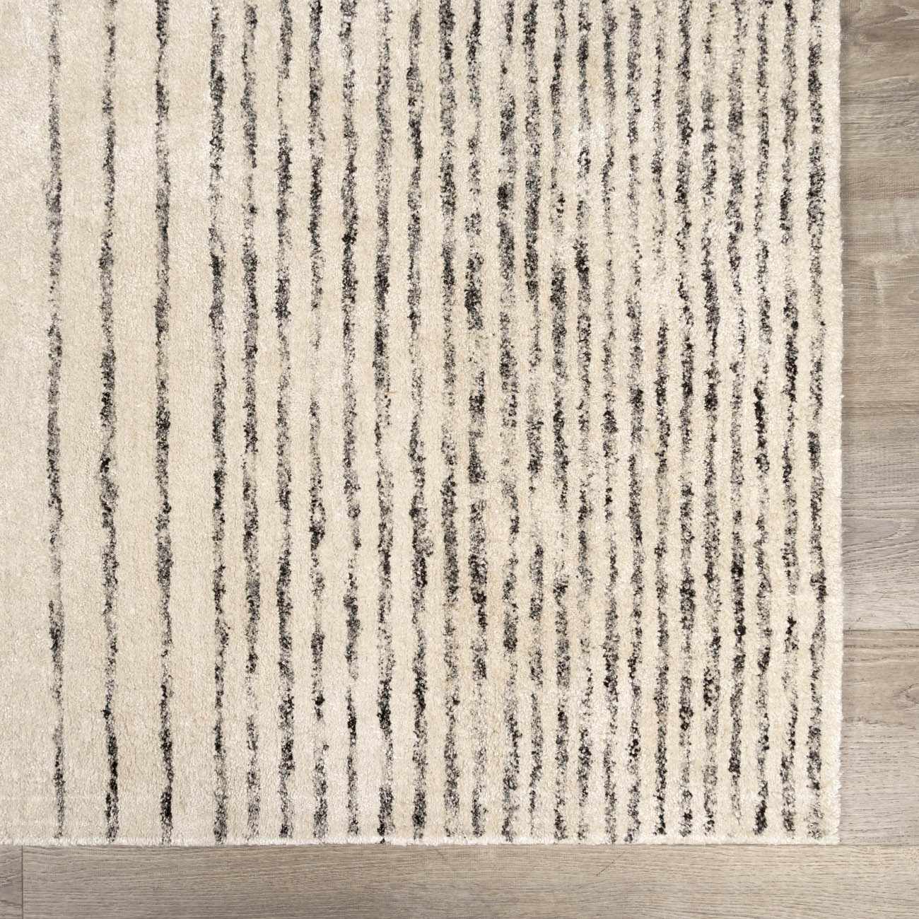 Ellisburg Striped Cream Faux Silk Rug - Clearance