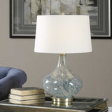 Celinda Blue/Gray Glass Lamp