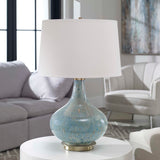 Celinda Blue/Gray Glass Lamp