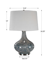 Celinda Blue/Gray Glass Lamp