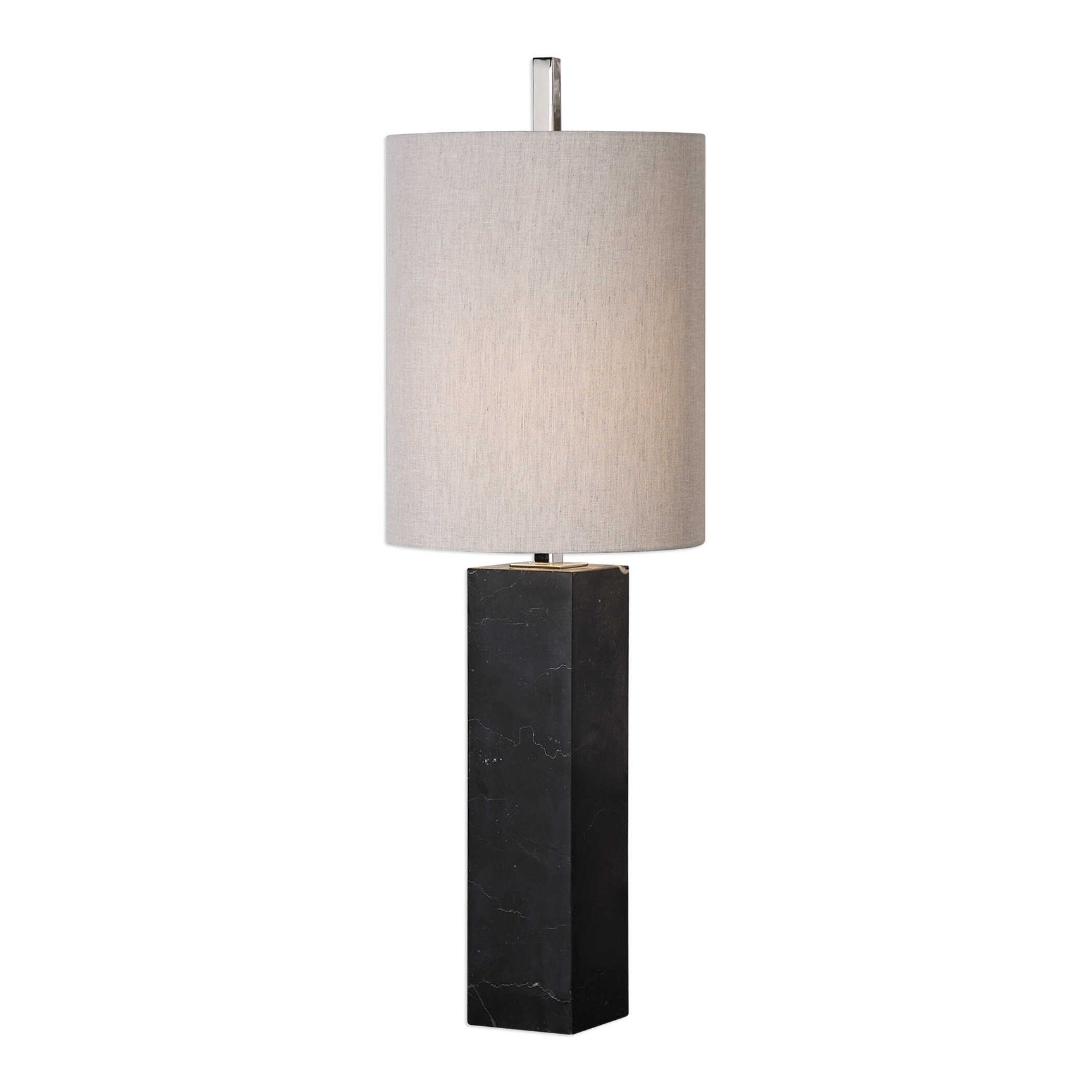 Delaney Black/Brown/Nickel Marble Column Accent Lamp
