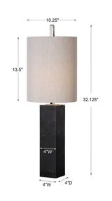 Delaney Black/Brown/Nickel Marble Column Accent Lamp