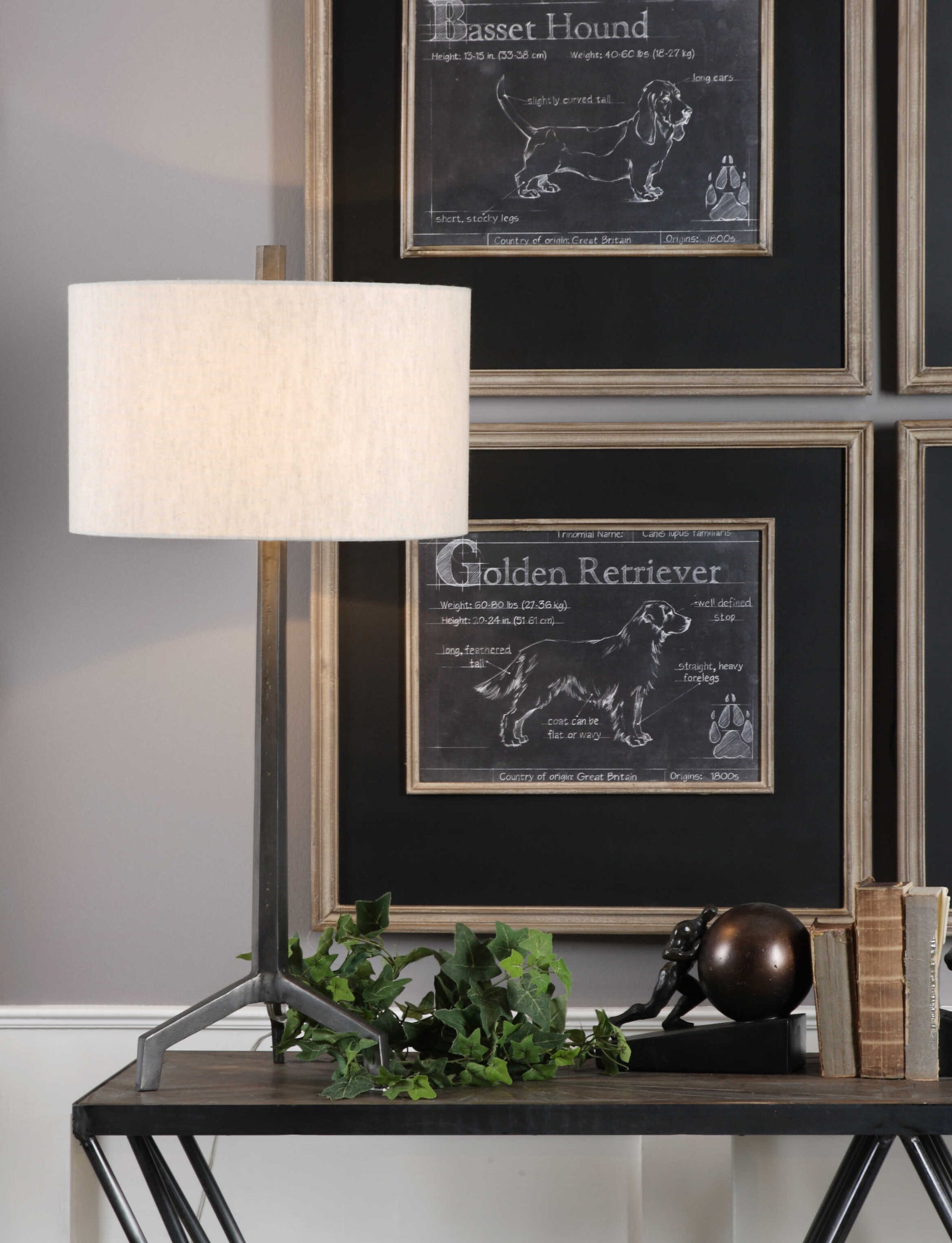 Ivor Black/Brown Cast Iron Lamp