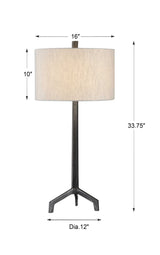 Ivor Black/Brown Cast Iron Lamp