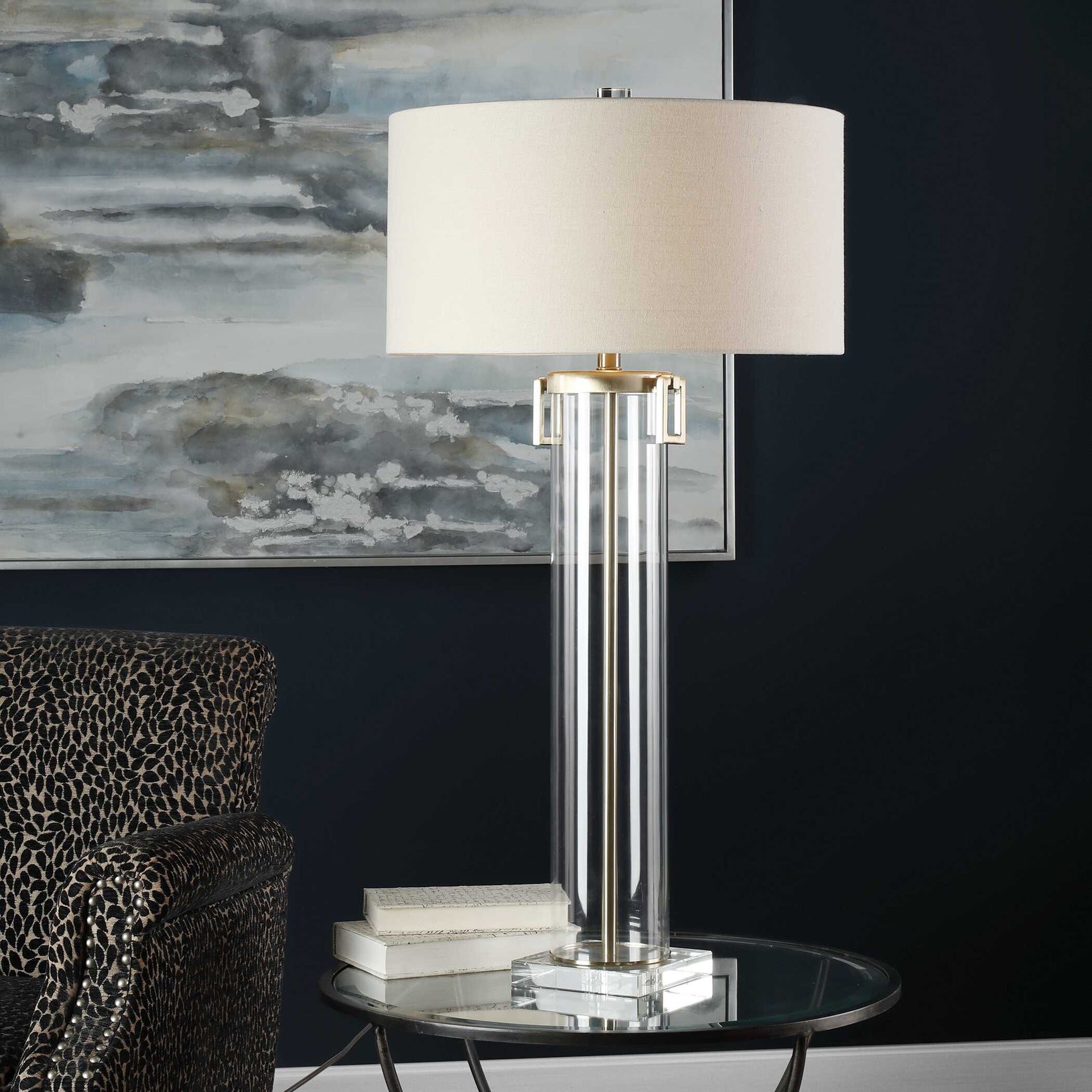 Monette Nickel Tall Cylinder Lamp