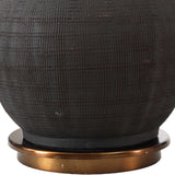 Arnav Multicolor Textured Black Lamp