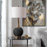 Arnav Multicolor Textured Black Lamp