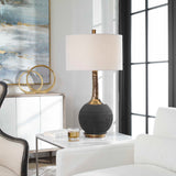 Arnav Multicolor Textured Black Lamp