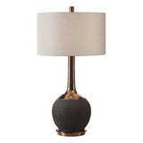 Arnav Multicolor Textured Black Lamp