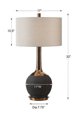 Arnav Multicolor Textured Black Lamp