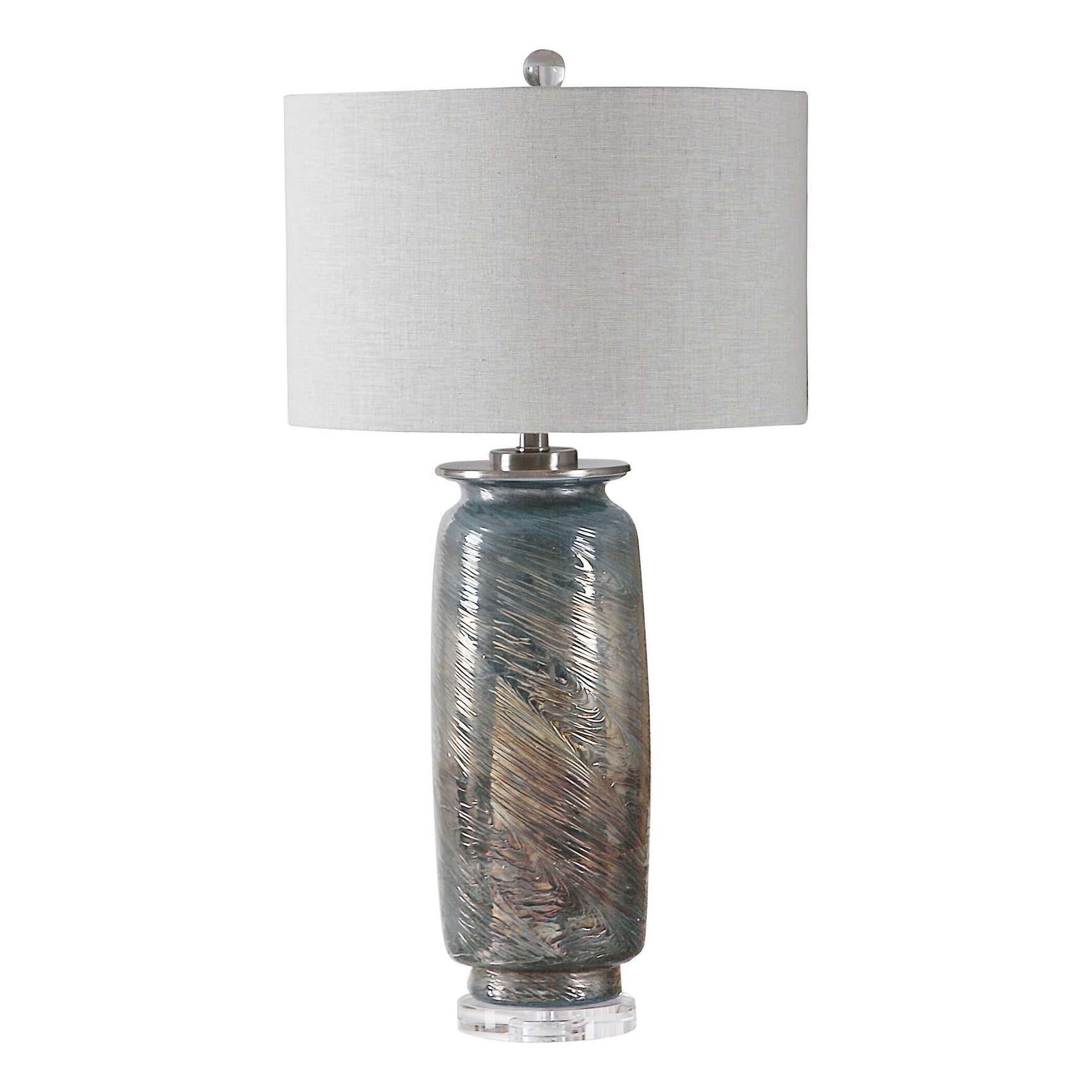 Olesya Bronze Swirl Glass Table Lamp