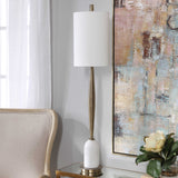 Minette Brass/White Mid-Century Buffet Lamp