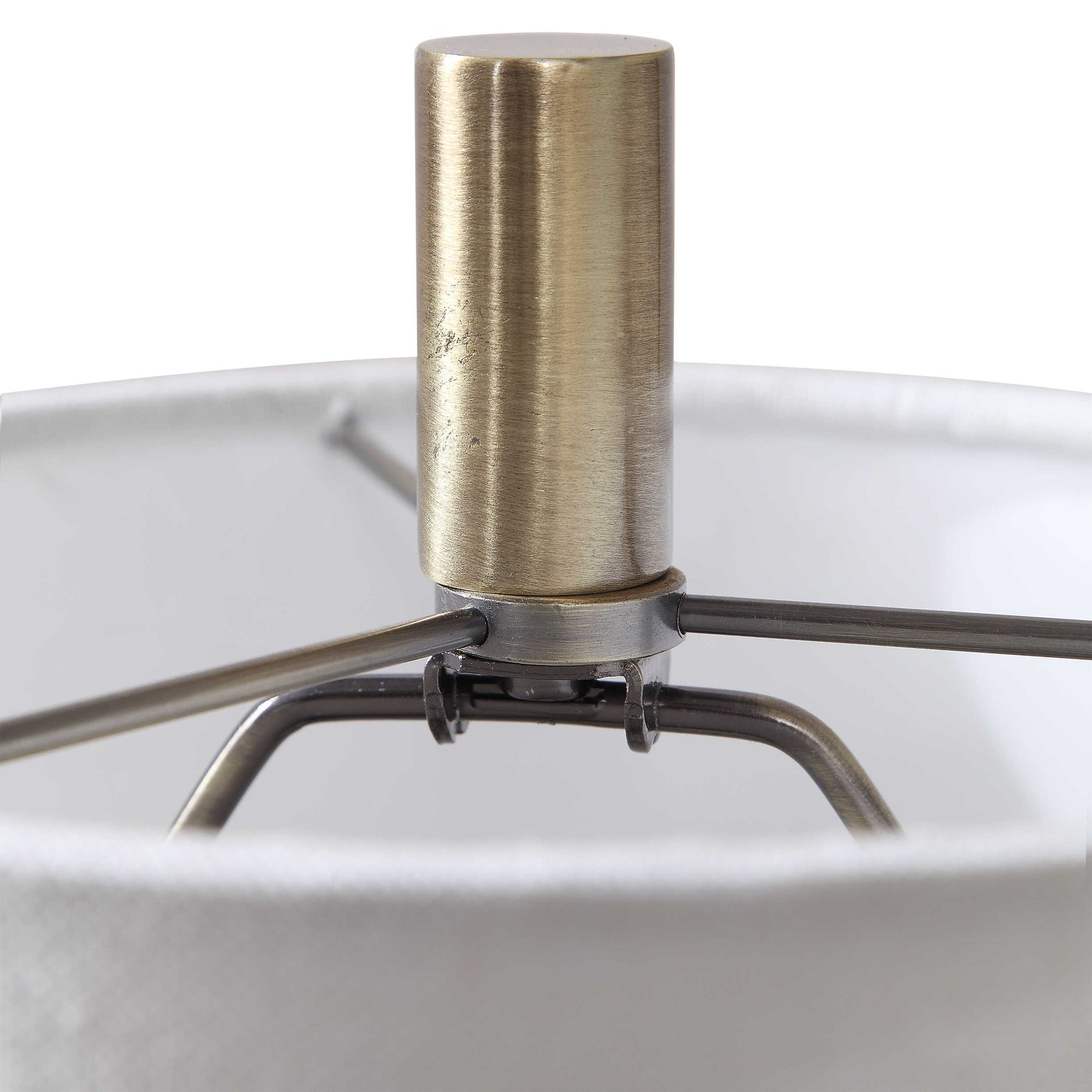 Minette Brass/White Mid-Century Buffet Lamp