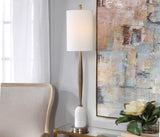 Minette Brass/White Mid-Century Buffet Lamp