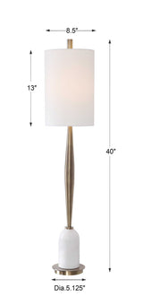 Minette Brass/White Mid-Century Buffet Lamp