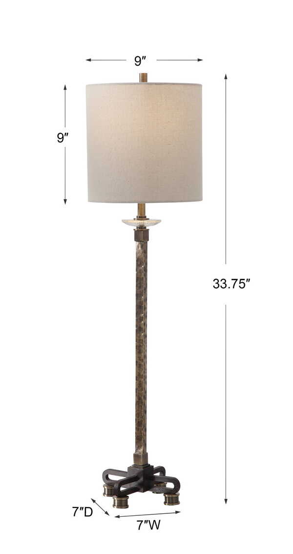 Parnell Brass/Bronze Industrial Buffet Lamp