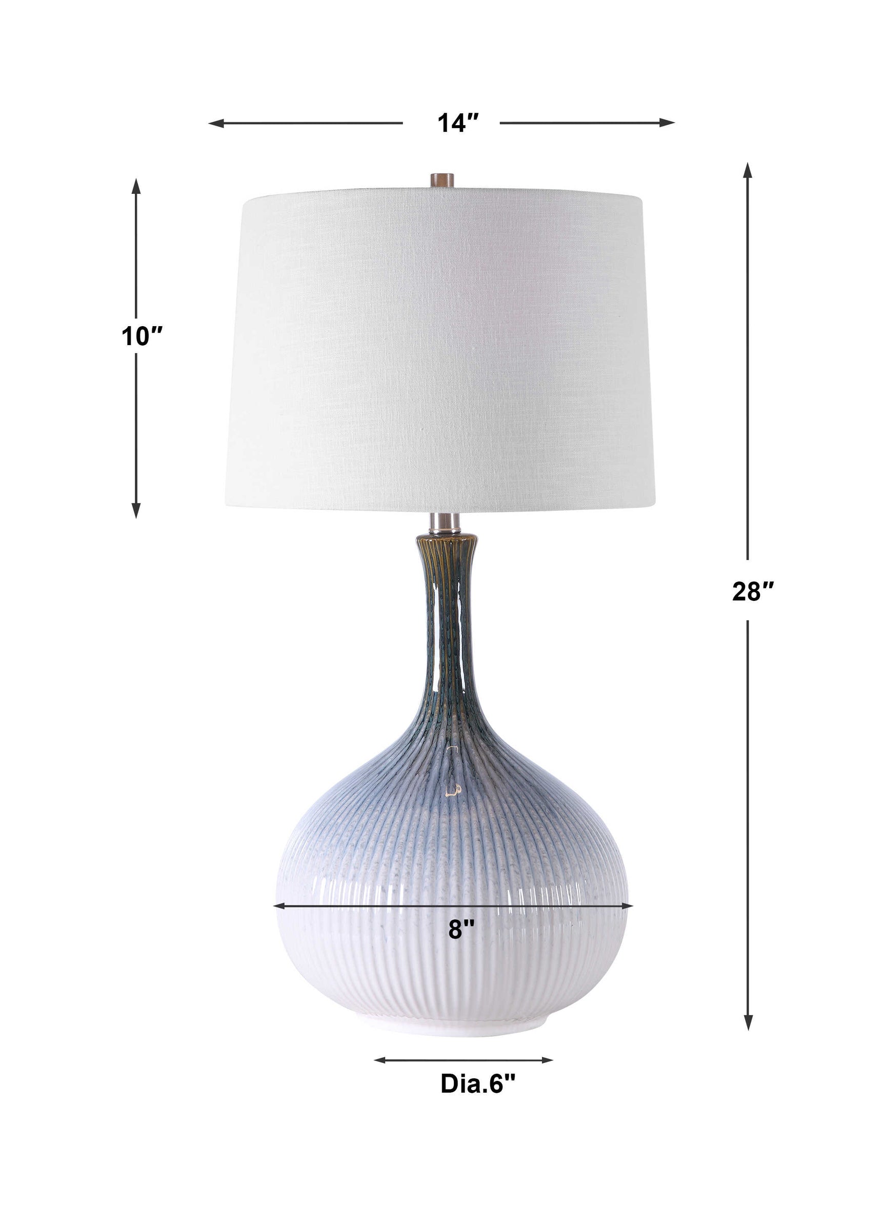 Eichler Blue/Brown/White Mid-Century Table Lamp