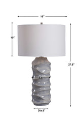 Waves Blue/White Table Lamp