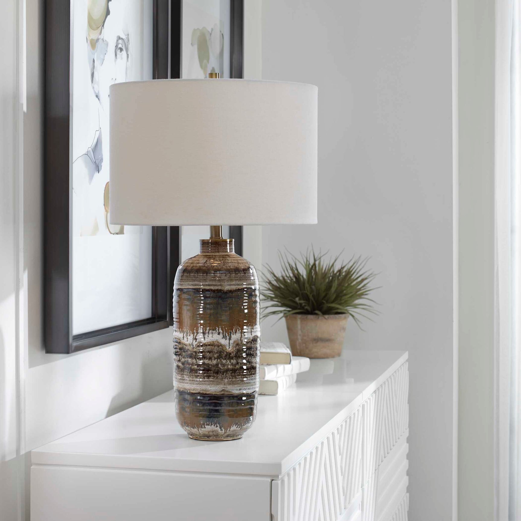 Roan Artesian Black/Brown/White Table Lamp