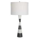 Bandeau Black/White Banded Stone Table Lamp