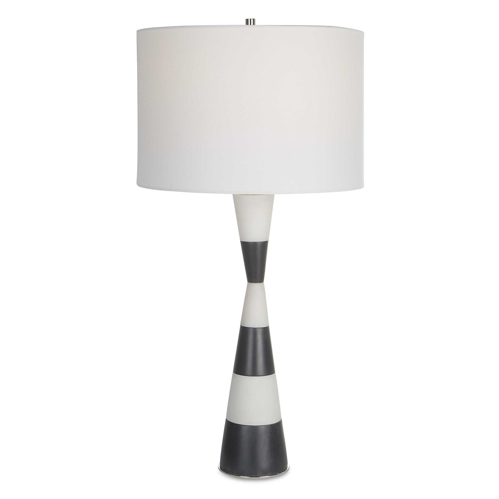 Bandeau Black/White Banded Stone Table Lamp