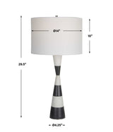 Bandeau Black/White Banded Stone Table Lamp