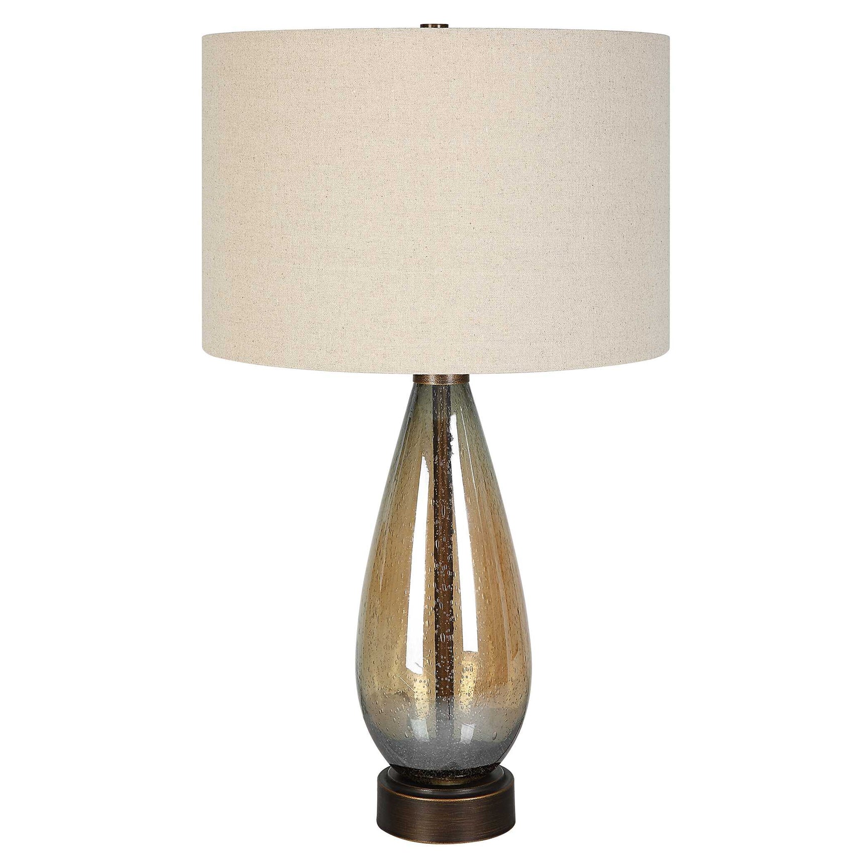 Baltic Bronze/Brown Teardrop Glass Table Lamp