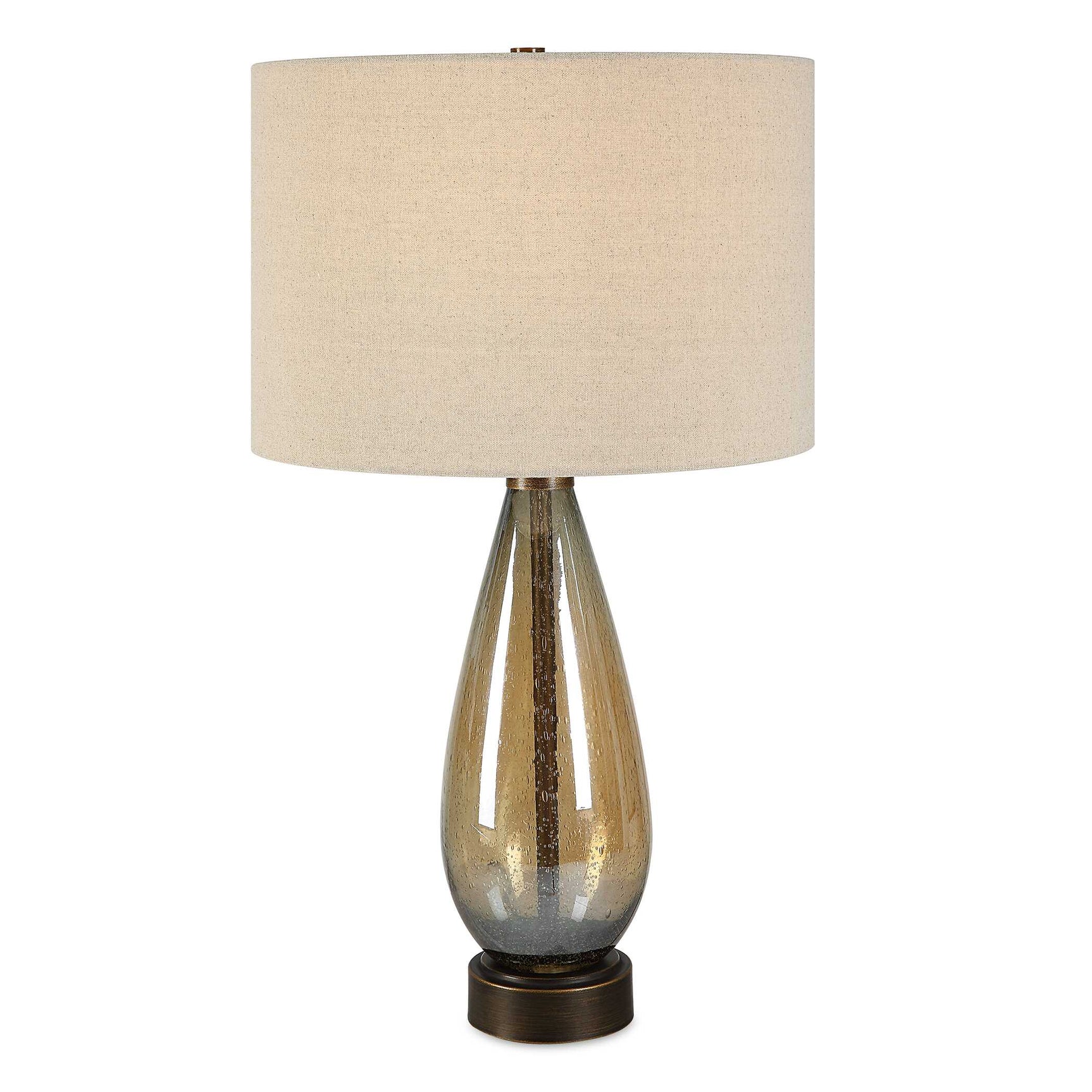 Baltic Bronze/Brown Teardrop Glass Table Lamp