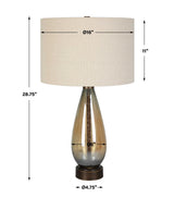 Baltic Bronze/Brown Teardrop Glass Table Lamp