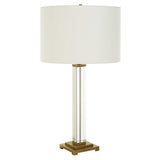 Crystal Column Brass Table Lamp