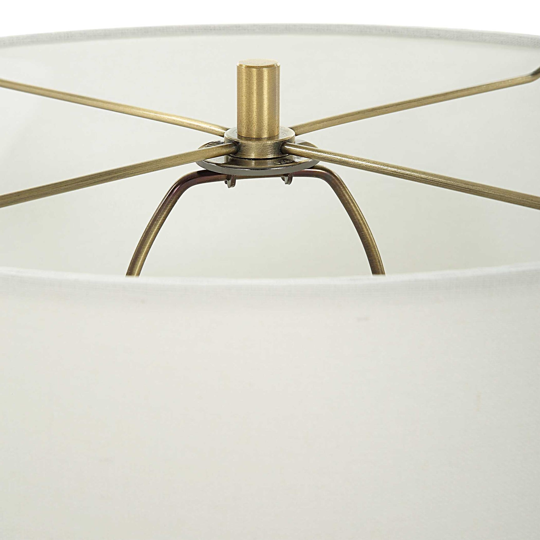 Crystal Column Brass Table Lamp