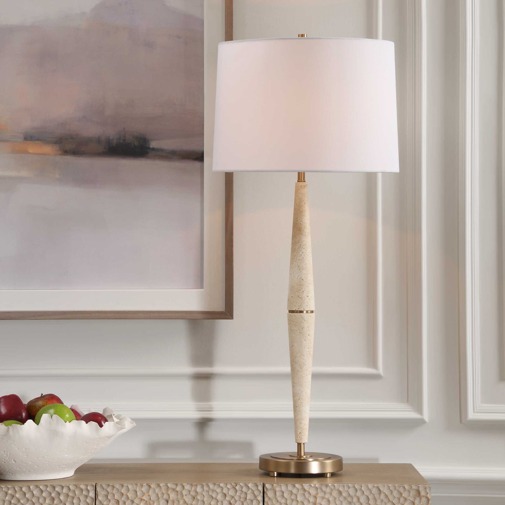 Palu Brown Travertine Table Lamp