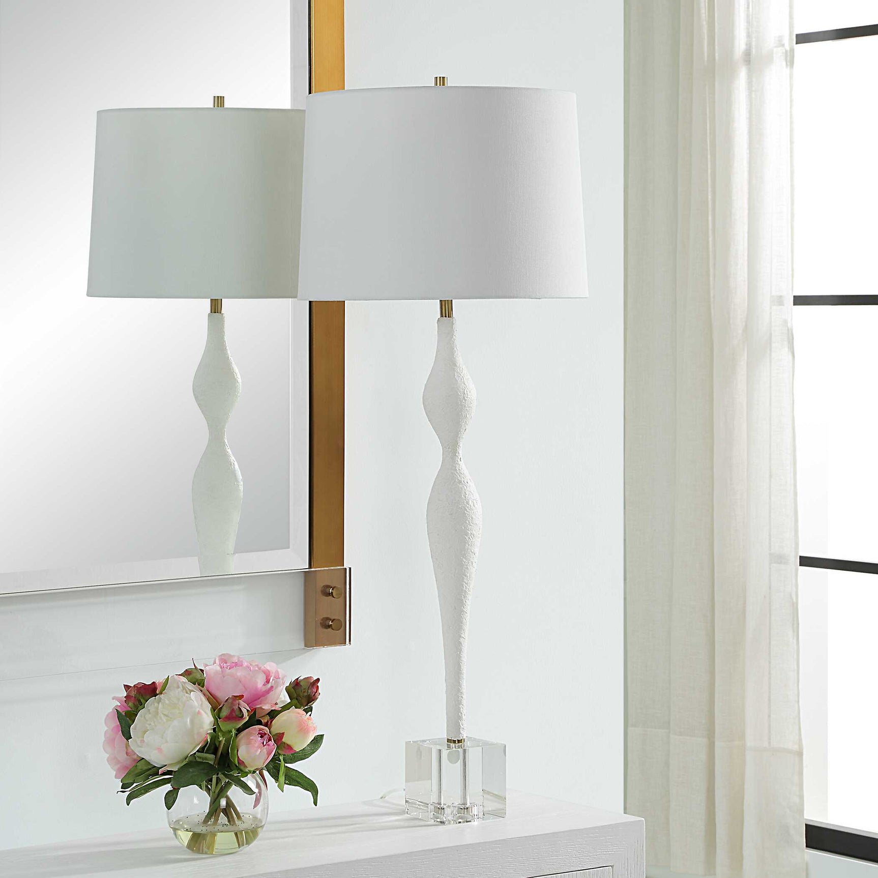 Helena White Slender Table Lamp