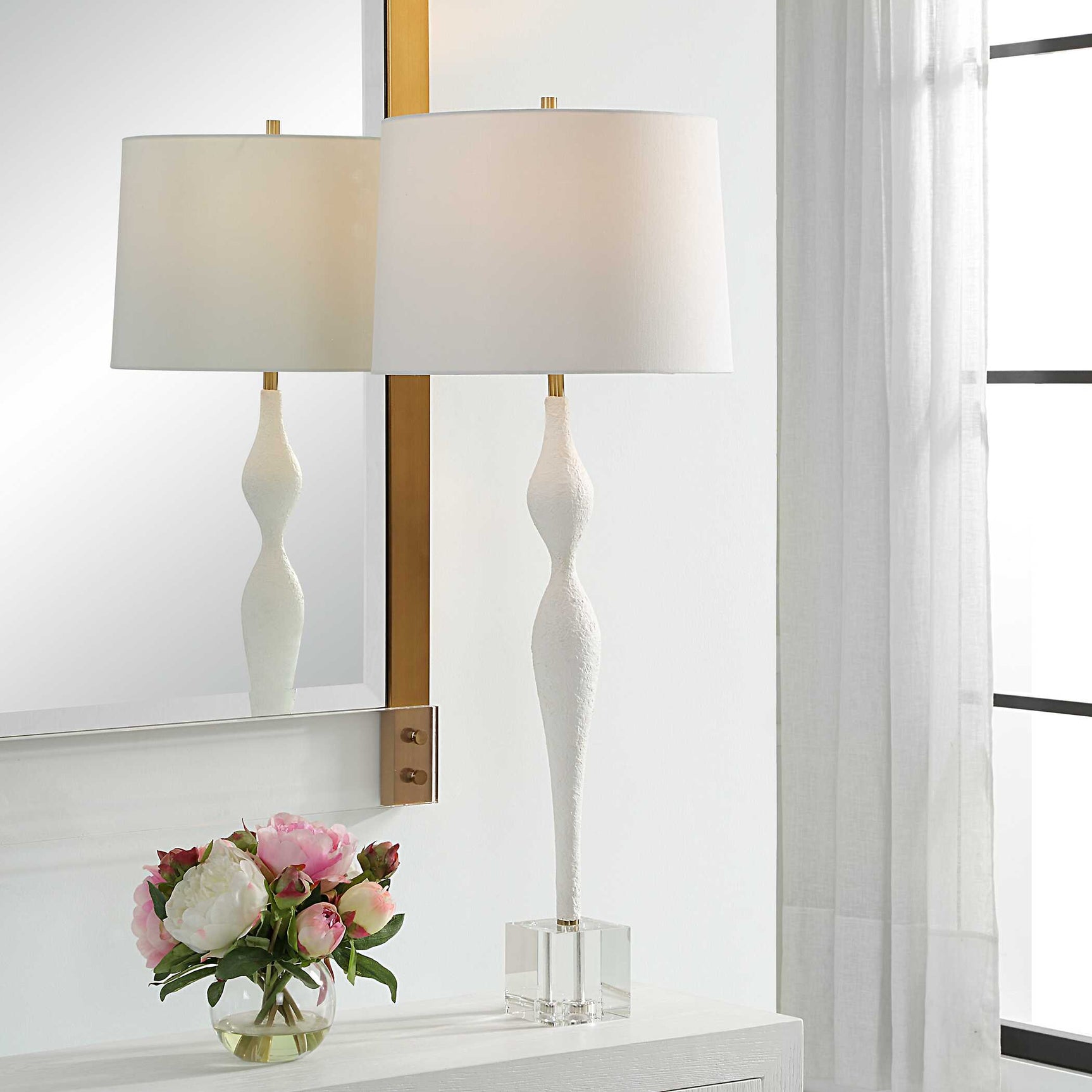 Helena White Slender Table Lamp